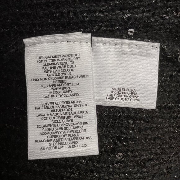 NWT Anne Klein black sparkly sequin crew neck pullover sweater ladies Large - Picture 7 of 8